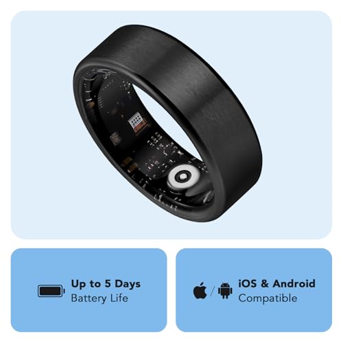 Image of King Will 8mm Men's Smart Rings, Matte Surface Beveled Edge, Waterproof Wedding Band, Comfort Fit