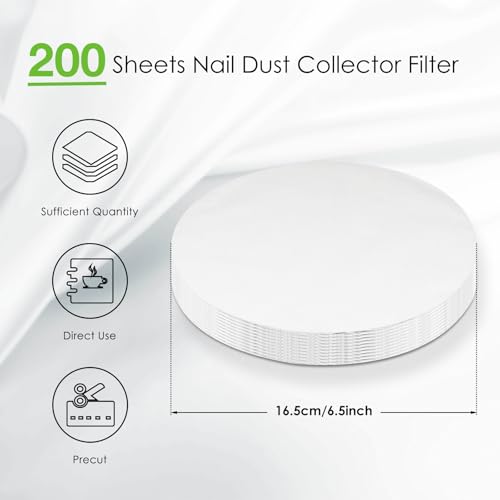 200 hojas filtro recolector de polvo para uñas miniatura 2
