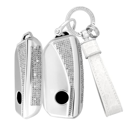 Porte-clés compatible avec BMW X5 X1 iX3 étui clé TPU brillant blanc 4 boutons