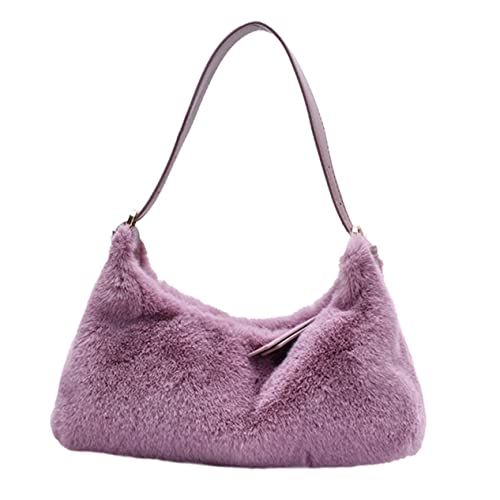 Paquet bandoulière femme design mode en peluche chaude fermeture éclair sac