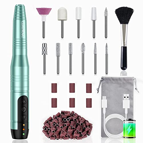 Torno para Uñas Eléctrica 11 en 1, Lima de Uñas Profesional Recargable, Juego de Pedicura y Arte de Uñas Inalámbrico, Kit de Cortaúñas para Principiantes y Profesionales, Salón de Uñas y Bricolaje thumbnail