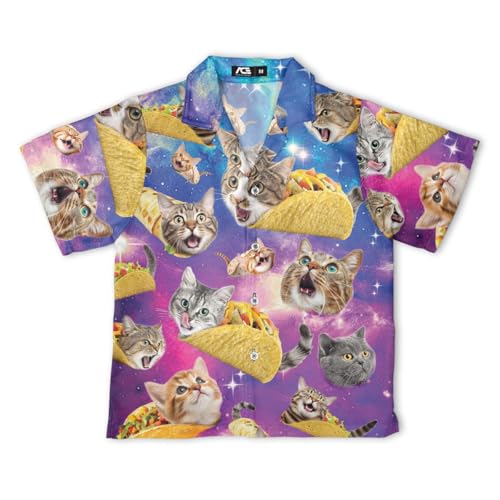 Boys Girls Tropical Highland US Flag Hawaii Shirt Funny Cow Short Sleeve Button Down Patriot Kids Hawaiian Shirt