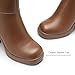 Athlefit Women's Platform Ankle Boots High Chunky Block Heel Boots Square Toe Fashion Dress Heeled Booties Caramel Size 8.5