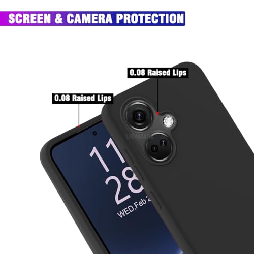 Image of LIRAMARK Liquid Silicone Soft Back Cover Case for OnePlus Nord CE 3 5G (Black)