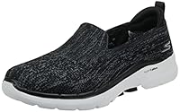 Skechers Women's GO Walk 6 - Valerie, Black/Grey, 7.5 US