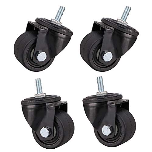 Hyfeng Premium-Schwerlastrollen Schwenkbare Lenkrollen,Nylonrollen Industrierollen Bremse M16X30 mm(50/65/75 mm) schwarz 2000 kg 4er-Pack, Einsatz in der Schwerindustrie,auf Baustellen usw Cover