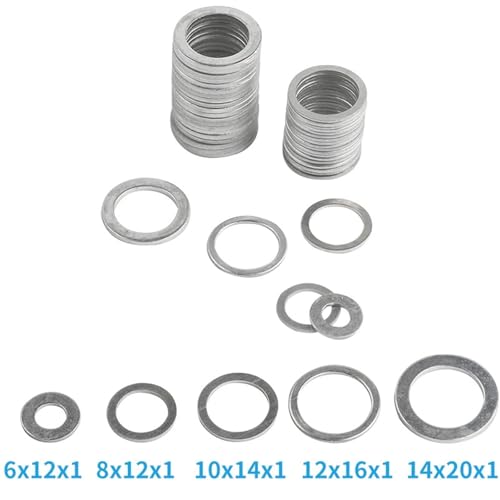 Lkq- M6-M24 Aluminum Washer Gasket Nut And Bolt Set Flat Ring Seal For Oil Drain Plug Gasket Sump Plug, 肵Ăđϋv(18X22X