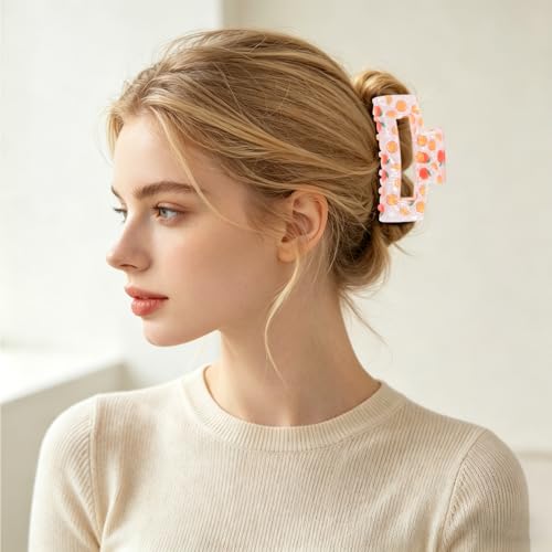 Pinza para cabello naranja de acrílico miniatura 2