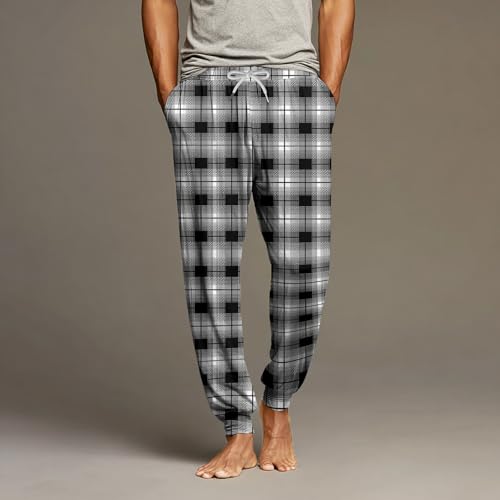 Pajama Pants Men Lightweight Drawstring Solid Comfortable Pants Lounge Bottoms Loose Fit Soft Pj Pant With Pockets2