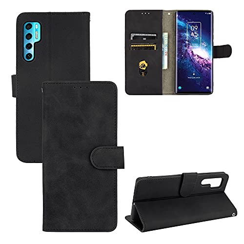 Image of Rfvzubemok Compatible with TCL 20 5G / 20S 4G Flip Wallet Cover,Compatible with TCL 20L 4G / 20 Lite 4G / 20 Lite Plus 4G Kickstand Magnetic Closure Black
