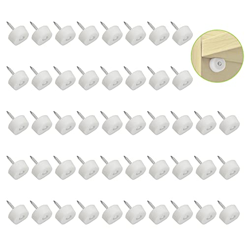 UFURMATE Pinzas para estantes, 50 unidades de plástico de vidrio de madera para estantes de alta resistencia, soporte para estantería, soporte para uñas, soporte para gabinete, vitrina (blanco) Cover
