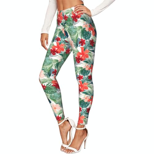 Leggings de yoga elásticos anti-transparencias con estampado de flores de mujer