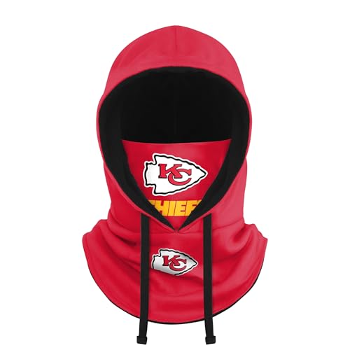 FOCO NFL Unisex-Adult Official Primary Logo Hooded Gaiter Balaclava Face Cover Neck Scarf (Kansas City Chiefs)