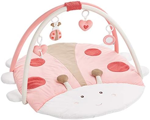Fehn 068399 Koc 3D Activity Chrząszcz/Łuk do zabawy z 4 zdejmowanymi zabawkami dla niemowląt zabawa i zabawa od urodzenia/Wymiary: 95 x 85 cm