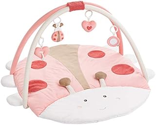 Fehn 068399 Koc 3D Activity Chrząszcz/Łuk do zabawy z 4 zdejmowanymi zabawkami dla niemowląt zabawa i zabawa od urodzenia/Wymiary: 95 x 85 cm