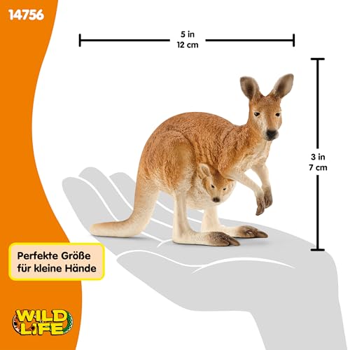 SCHLEICH WILD Life | Känguru 14756 | detailgetreue Tierfiguren | Zoo Spielzeug | tolles Geschenk für Jungen und Mädchen | Deko für Geburtstag | Spielfigur ab 3 Jahren | 12 x 4 x 7 cm