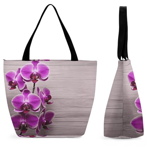 Tote Bag for Women Shoulder Bag Orchid Handbags for Travel Work Beach Bag
