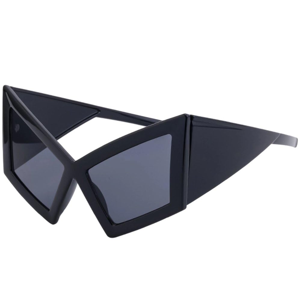 Hrippy Funny Oversized Cat Eye Women Sunglasses Big Frame Eyes Glasses Party Vintage Eyewear Y2k Punk Sunglasses for Adults