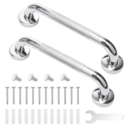2 Piezas 30CM Agarraderas Baño para Mayores, Asidero Ducha Acero Inoxidable 304, Asa de Seguridad para Baño, Agarrador Ducha para Niños, Minusvalidos y Mujeres Embarazadas