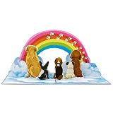 Picture of POPWOW Sympathy Dogs Pop Up Card, 5x7 Inch 3D Greeting Card, Rainbow Bridge Pet Loss Design for Dog Lovers, Dog Mom, Dog Dad, Includes Envelope & Note