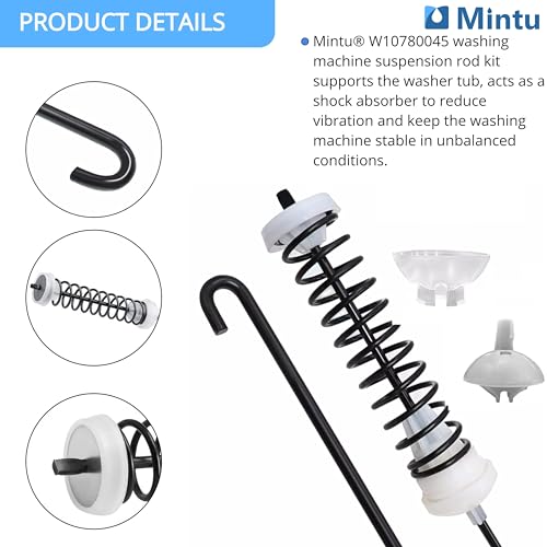 W10780045 NTW4516FW3 NTW4516FW2 WTW4816FW2 Washer Suspension Rod Kit Replacement for Amana Kenmore Roper Whirlpool Dryer Parts, Fits WTW4800BQ1 NTW4605EW0 NTW4516FW1 RTW4516FW2 Washer Suspension Kit by Mintu - Used condition - Image 3