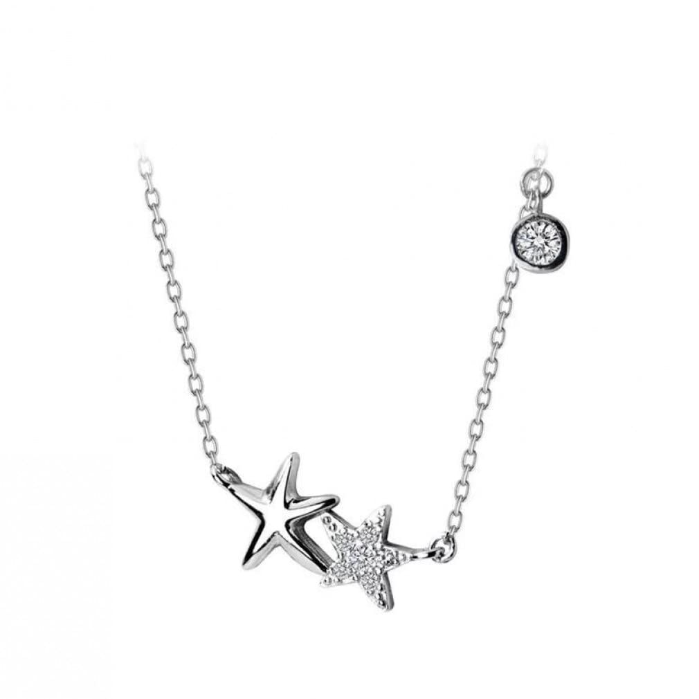 925 Collar de Gargantilla de Metal de Estrellas de mar Que
