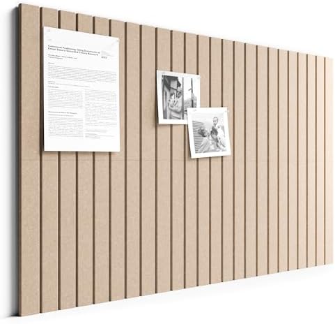Bumusty Große Filz Pinnwand 90 x 60 cm, 6er-Pack, Taupe | Pinnwand Modern Korktafel-Alternative mit 30 Klebepads, Visionboard, Fotowand & Memoboard für Büro, Kinderzimmer & Schule