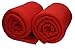 Produktbild Betz 2 Stück Maxi Fleecedecken Kuscheldecken Größe 140x190 cm rot