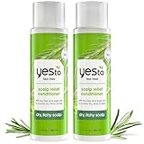 Yes To Tea Tree Scalp Relief Conditioner, Finishing Step To Calm Dry Itchy Scalp, Hydrates & Softens Hair With Long Lasting Moisture, With Tea Tree & Sage Oil, Natural, Cruelty Free, 12 Fl Oz 2PK