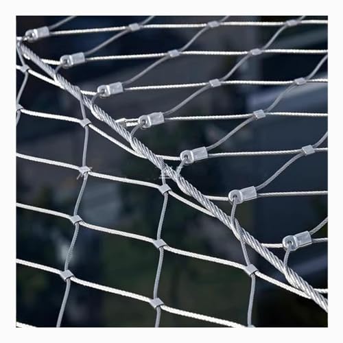 ALFAAL 304 Malla Cuerda Acero Inoxidable, Malla Tejida de Metal Flexible Cerca Alambre Galvanizado para Redes de Prevención de Caídas A Gran Altura (Color : 5cm Mesh, Size : 1.5x1m)