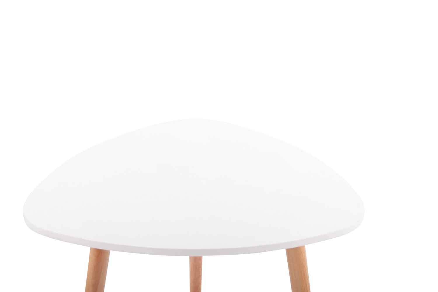 CLP Tavolo Cucina Scandinavo Abenra In MDF E Legno Di Faggio I Tavolino Bar Triangolare Moderno Con Piedini Regolabili Alt 75CM, Colore:bianco, Dimensione:80 cm