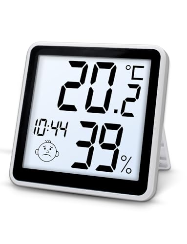 Hygrometer-Thermometer für den Innenbereich Digitales Thermometer mit Speicherfunktion, ℃/℉-Umschaltung, einfache Bedienung, kalibrierbar für...