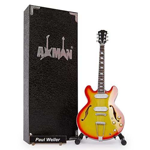 Paul Weller (The Jam) – réplique de guitare miniature - Les Beatles, Paul McCartney, John Lennon, RIngo Starr, George Harrison Paul Weller (The Jam) – réplique de guitare miniature