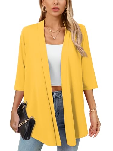 Image of Women's Lightweight Open Front Cardigans Casual Soft Drape Spring Summer Fall Cardigan S-3XL
