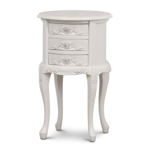 クロシオ コモ ラウンドチェスト ホワイト 幅39cm 完成品 アンティーク風