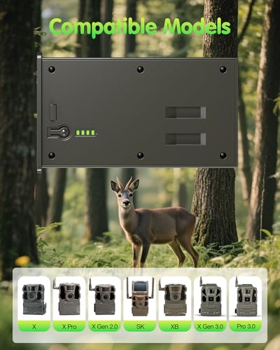 Image of New Reveal Lithium Battery Compatible with Reveal Cellular Trail Camera Ultra, Pro 3.0, X, X Pro, X Gen 2.0, X Gen 3.0, XB, SK，Upgraded 6000mAh with LED Meter & Solar Charging - 2 Pack