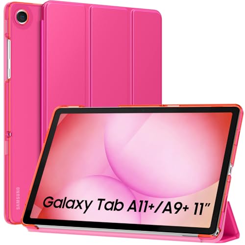 Image of MoKo for Samsung Galaxy Tab A11 Plus / A11+ Case 11 Inch 2026, Galaxy Tab A9 Plus / A9+ Case 11 Inch 2024, Slim Stand Hard PC Translucent Back Shell Smart Cover, Auto Wake /Sleep,Bright Pink