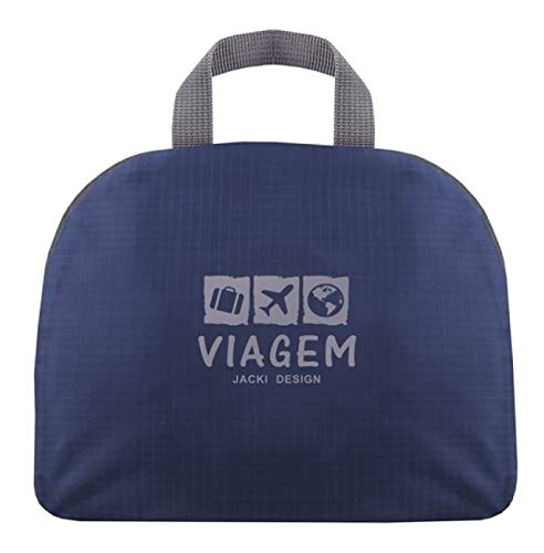 Mochila Dobrável Viagem Bolsa Camping Mala Academia Pesca Azul