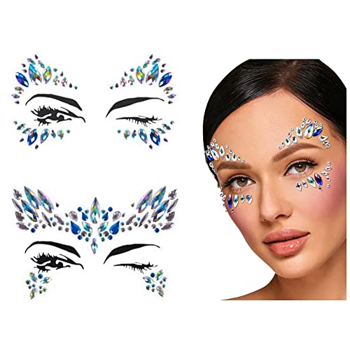 Brillantes Para la Cara Decorar Autoadhesivas Diamantes, Gemas Faciales,Cara Gemas Brillantes,Pegatinas Festival,Pegatinas de Gemas Cara Cuerpo de Diamantes de Imitación Diamantes de Imitación