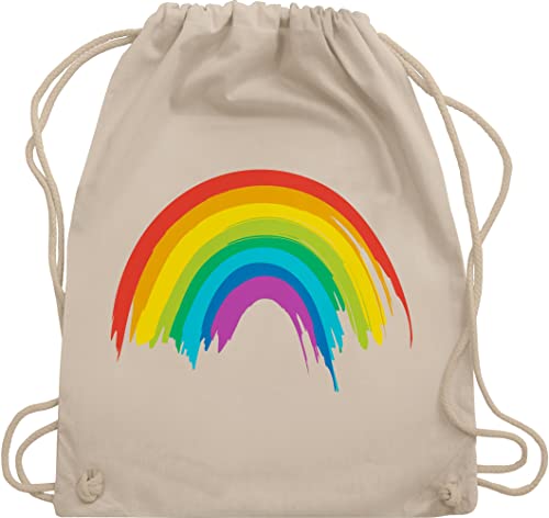 Turnbeutel Rucksack - Kleidung Pride Flag - Regenbogen LGBT & LGBTQ - Unisize - Naturweiß - lgbtq-tasche csd rainbow bauwollbeutel lgbtq+ beutel lesbian christopher street day turnsack lqbtq