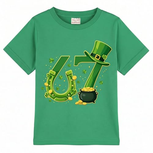 Image of Kids St. Patrick's Day Shirt Boys and Girls Green T-Shirt Clothing 4-12 Years