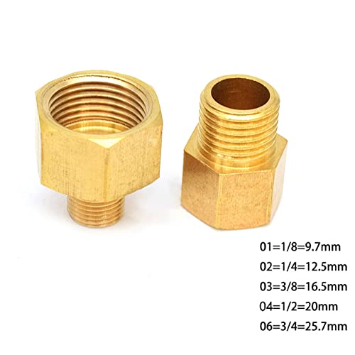 Conector de latón roscado macho a hembra de 1/2 pulgada para tuberías 6