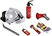 Theo Klein 8928 Set de bomberos, Set de 7 piezas con casco, linterna y mucho más, Extintor con función de rociado, Medidas del embalaje: 52.4 cm x 35 cm x 20 cm, Juguete para niños a partir de 3 años