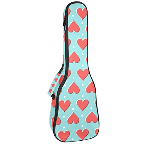 Housse pour ukulélé rétro avec motif cœur rouge à pois de 10 mm d’épaisseur – Rembourrage en éponge de 53,3 cm – Avec… - Les Beatles, Paul McCartney, John Lennon, RIngo Starr, George Harrison Housse pour ukulélé rétro avec motif cœur rouge à pois de 10 mm d'épaisseur - Rembourrage en éponge de 53,3 cm - Avec…