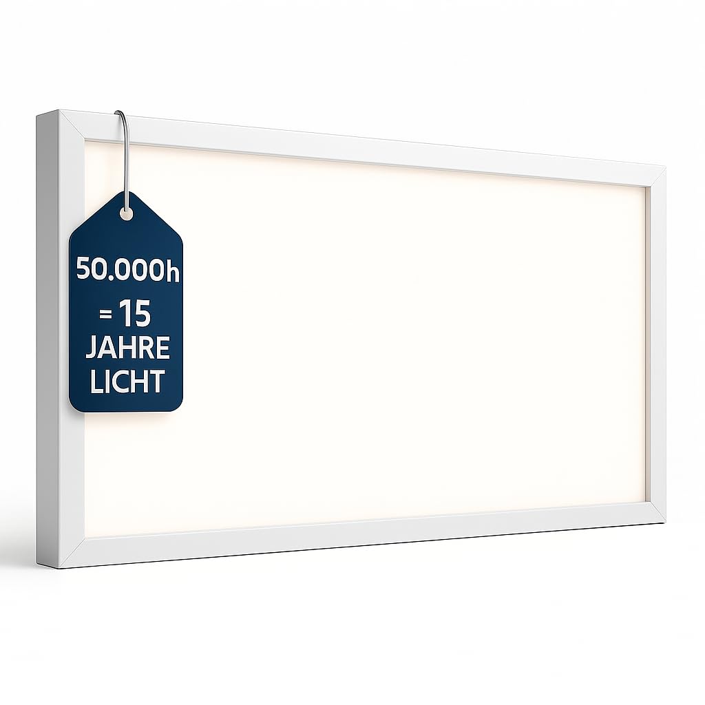 JALAMA LED Panel 60x30 cm – Ultraflach (9mm), 24W, 2640lm, Neutralweiß 4000K, Blendfrei UGR<19, 50.000h Lebensdauer, Premium Lifud LED-Treiber – Büro & Zuhause
