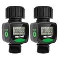 [2 Pack] RESTMO Water Flow Meter, High Measure Accuracy, Measure Gallon/Liter Consumption and Flow Rate for Outdoor Garden Hose Watering, RV Water Tank Filling, Lawn Sprinkler and Nozzle Sprayer