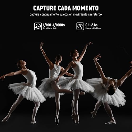 NEEWER S101-400W Pro Strobe Flash Luz con 2.4G Disparador 150W Lampara 400Ws GN65 5600K Bowens Mount Reflector Modo S1/S2 Ventilador Compatible con QPRO para Fotografía Retrato Productos Estudio - imagen 4