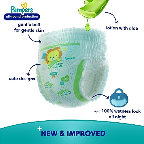 Image of Pampers All round Protection Pants Style Baby Diapers, XXX-Large (XXXL) Size, 23 Count, Anti Rash Blanket, Lotion with Aloe Vera, 17+ kgs Diapers (Pack of 2)