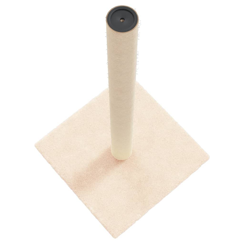 Kratzsäule Creme 35x35x70 cm mit Sisal, Plüsch, Holzwerkstoff, stabile Kletterbaum, ideal für Katzen in Wohnung, Balkon oder Spielturm, mit Liegefläche und Kratzbrett
