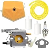 FitBest Carburetor Tune-Up Kit for Husqvarna 50/51/55 Chainsaw - Replaces OEM 503281504, Walbro WT-170 - Includes Air Filter, Spark Plug, Fuel Line and Fuel Filters